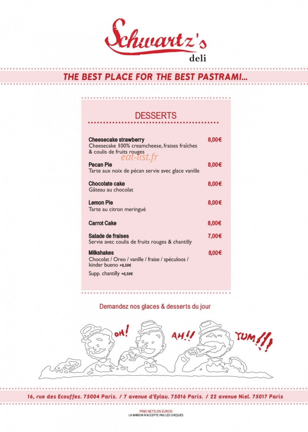 Schwartz's Deli — carte page 4