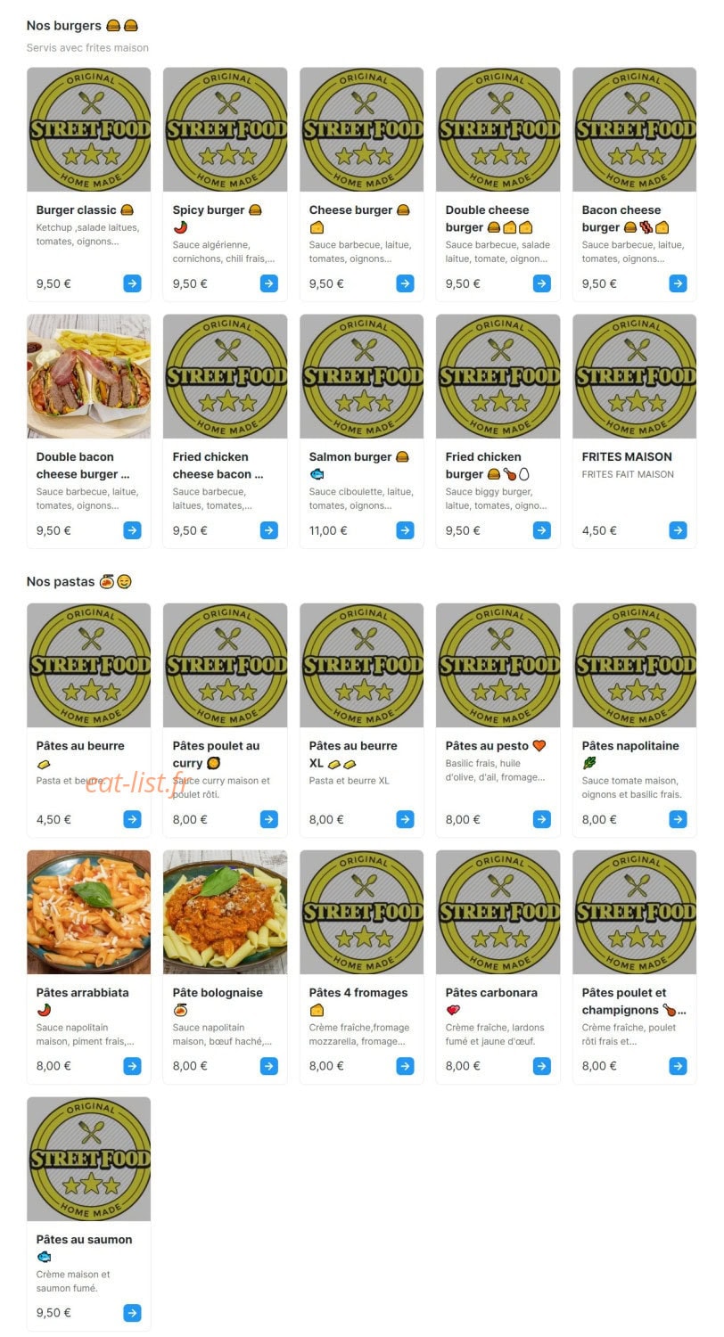 Street Food Original — carte page 2
