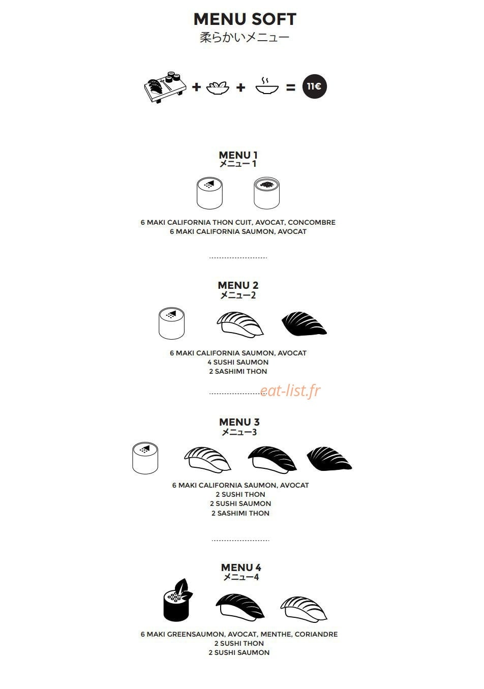 Sushi In Sushi — carte page 1
