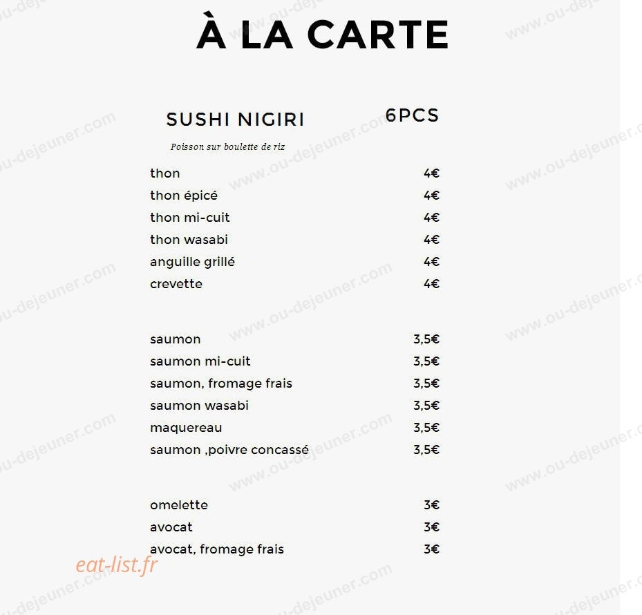 Sushi In Sushi — carte page 2