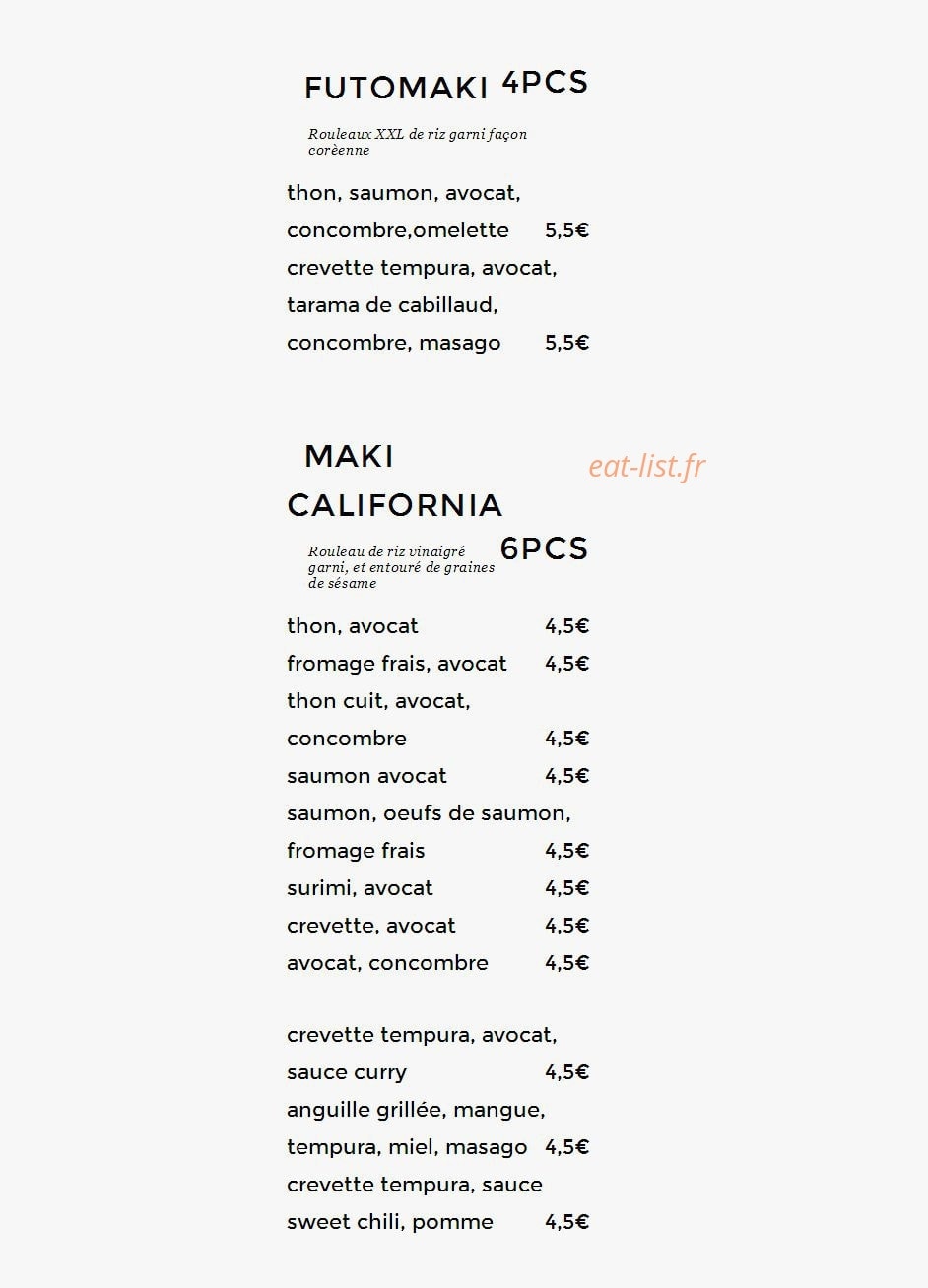 Sushi In Sushi — carte page 5