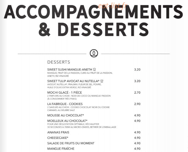 Sushi Shop — carte page 36