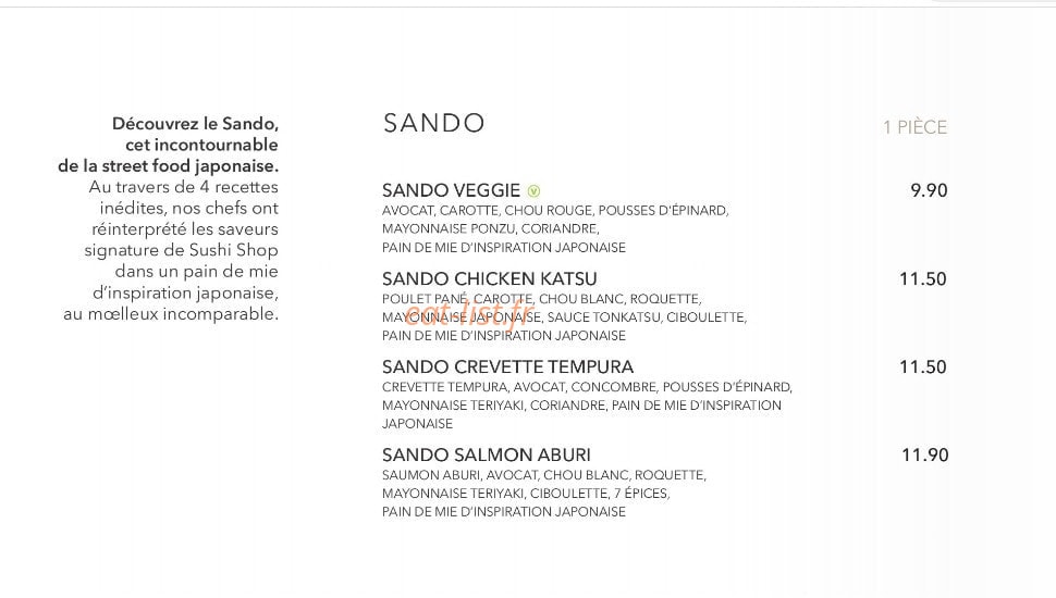 Sushi Shop — carte page 15