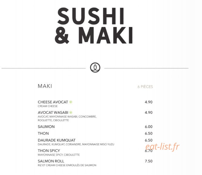 Sushi Shop — carte page 20