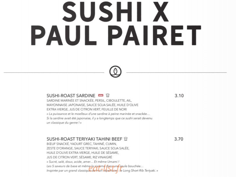 Sushi Shop — carte page 18