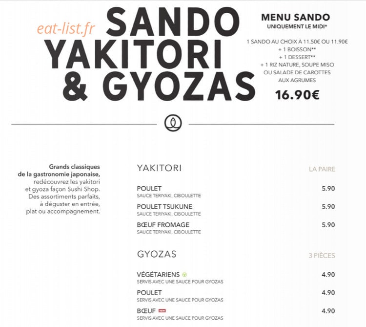 Sushi Shop — carte page 16