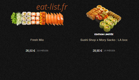 Sushi Shop — carte page 6