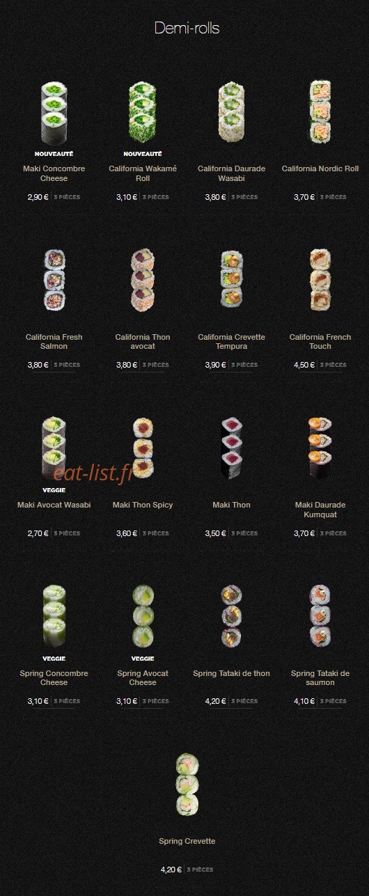 Sushi Shop — carte page 18