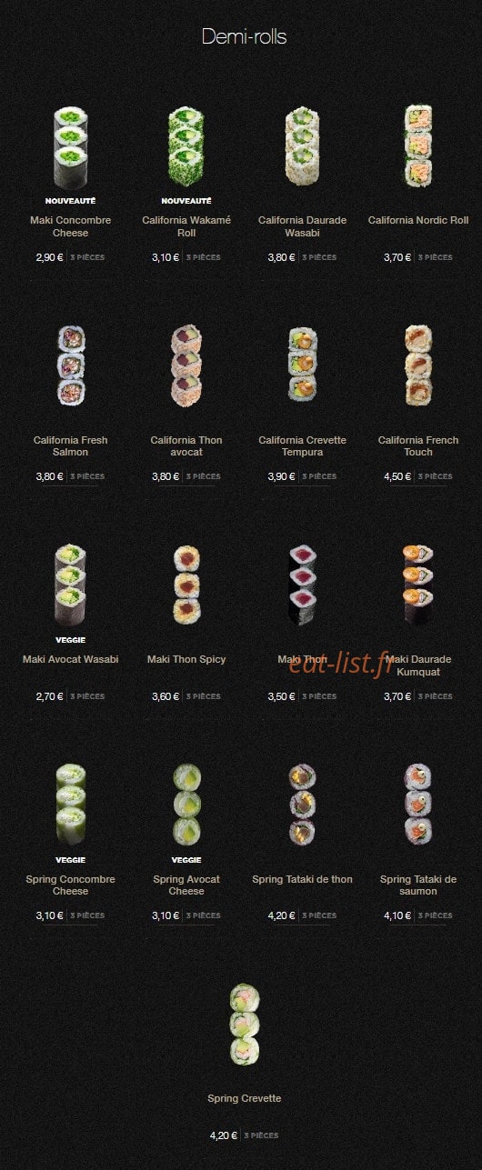 Sushi Shop — carte page 18