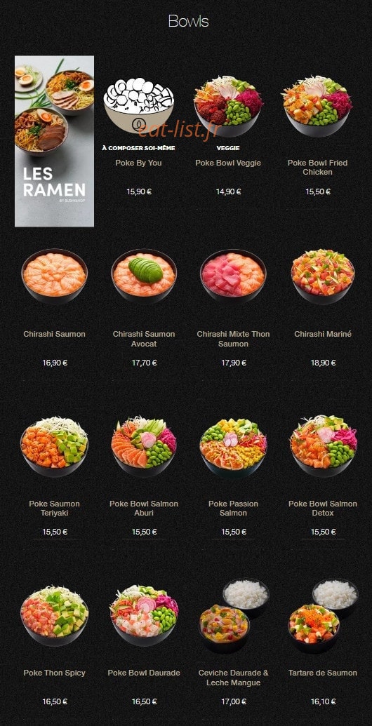 Sushi Shop — carte page 20