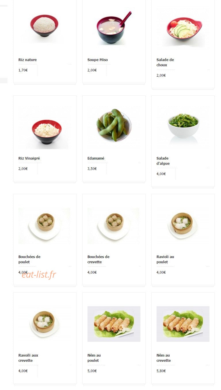 Sushi Yao — carte page 1