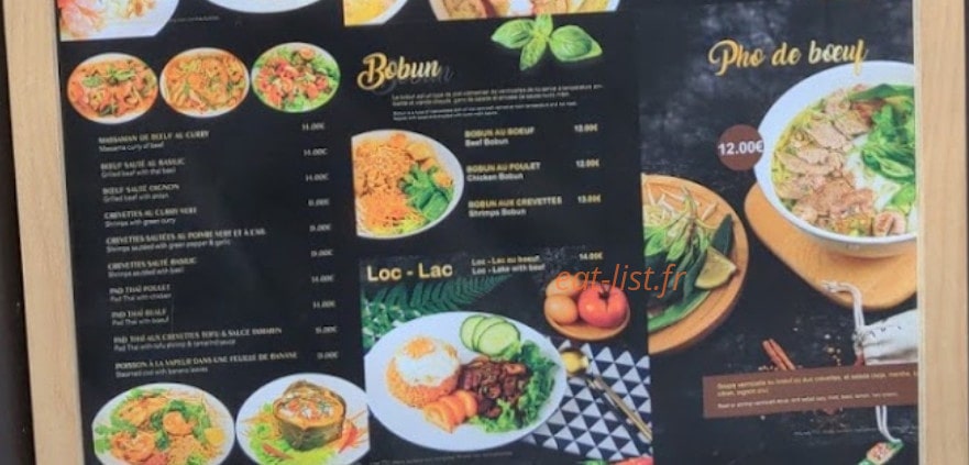 T thaï food — carte page 3