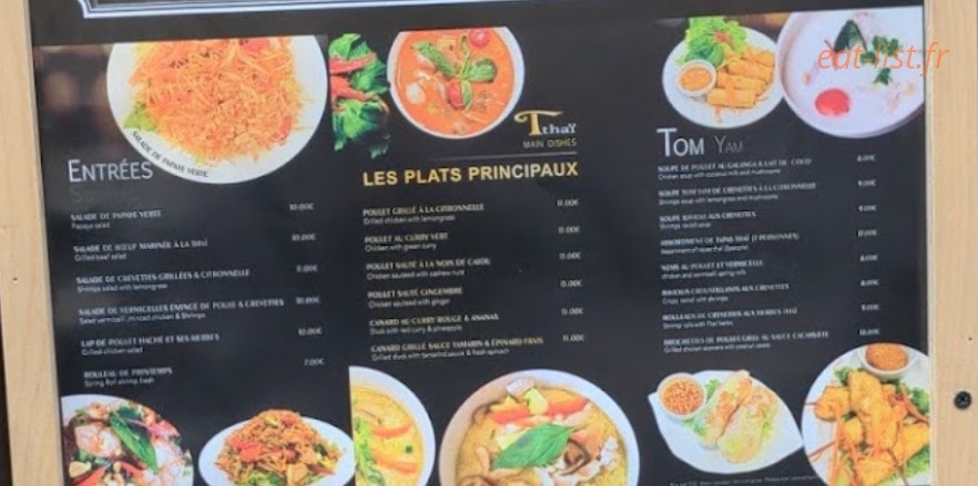 T thaï food — carte page 2