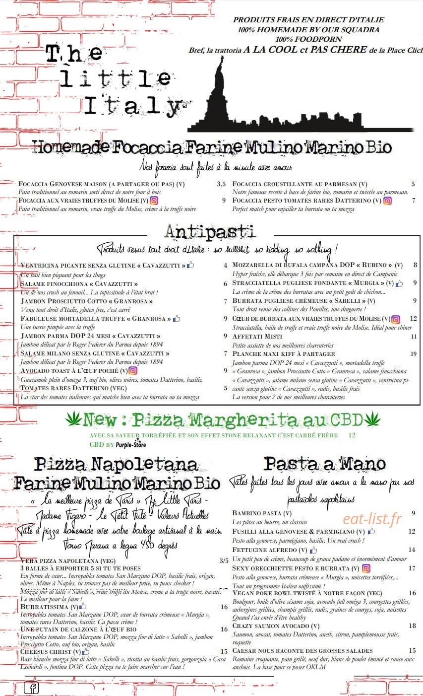 The Little Italy — carte page 1