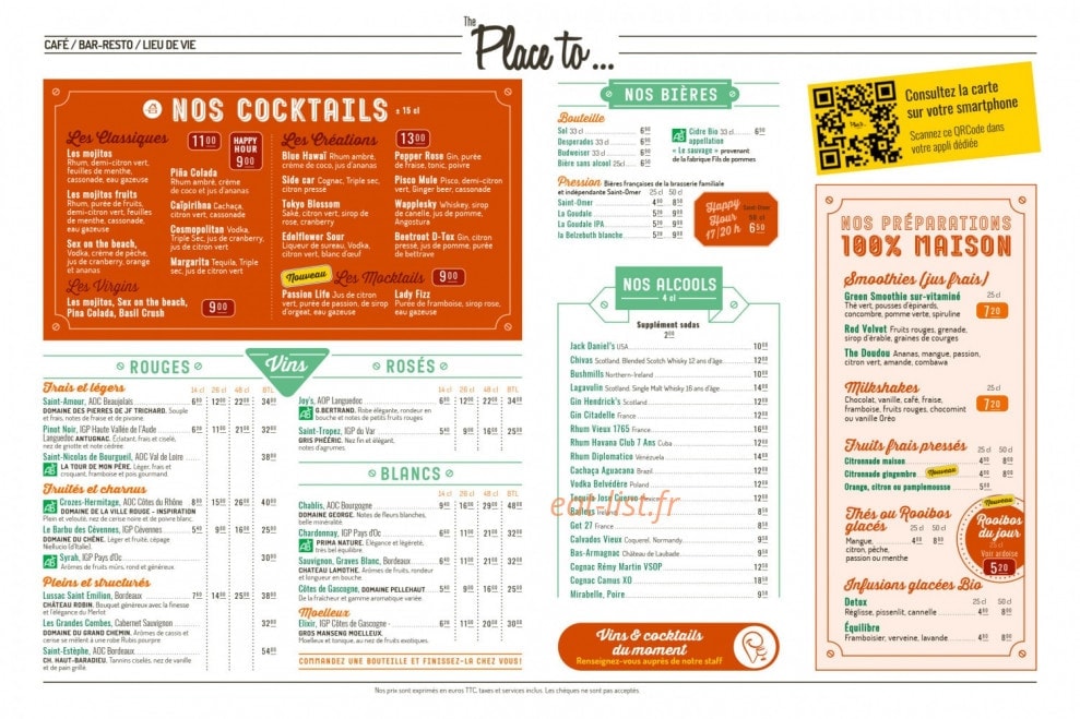 The Place to — carte page 8