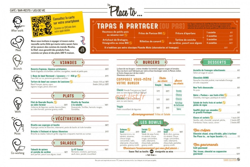 The Place to — carte page 7
