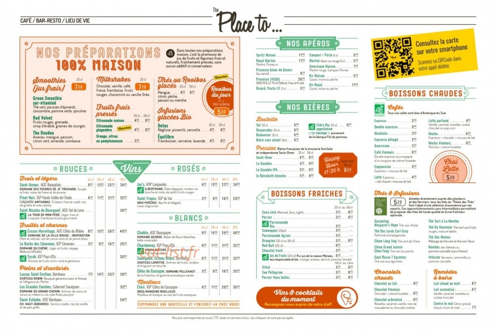 The Place to — carte page 6