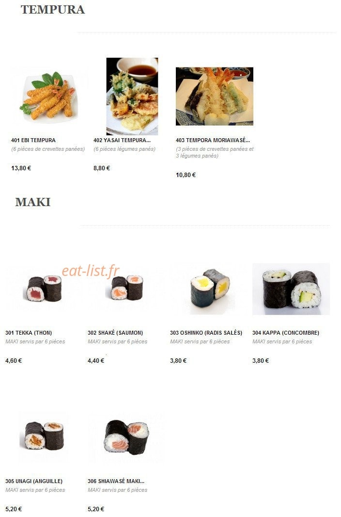 Thé Vert — carte page 12
