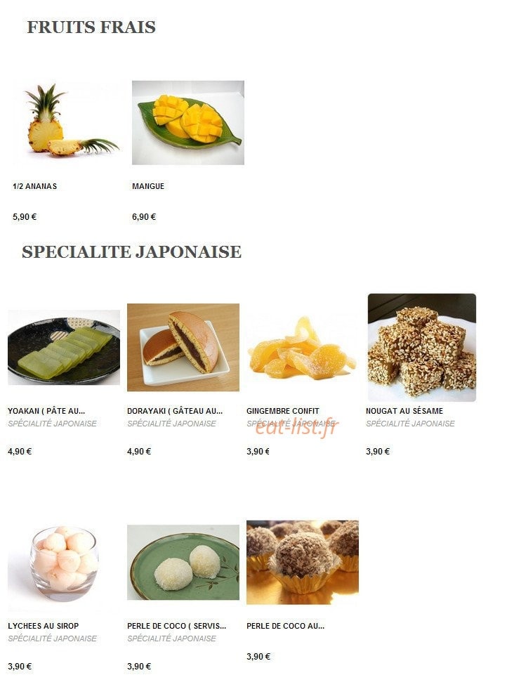 Thé Vert — carte page 17