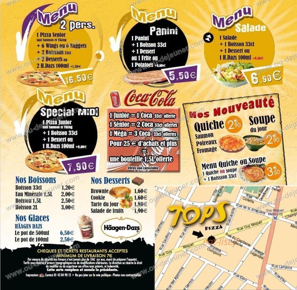 Top Pizzas — carte page 4