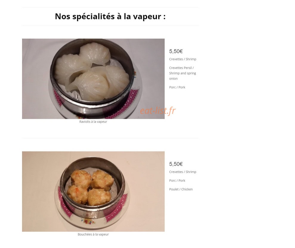 Traiteur Chez Zhou — carte page 7