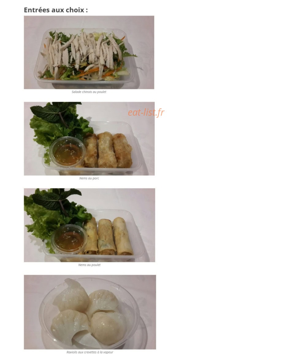 Traiteur Chez Zhou — carte page 1