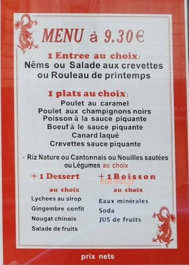 Traiteur  Guocheng — carte page 3