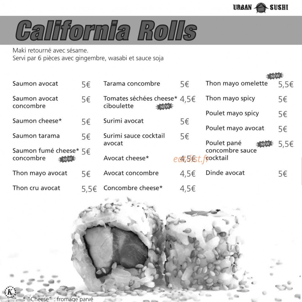 Urban Sushi — carte page 14