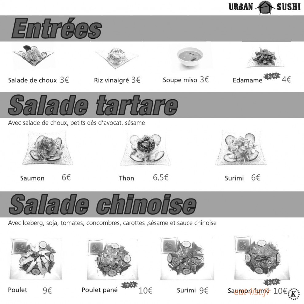 Urban Sushi — carte page 3