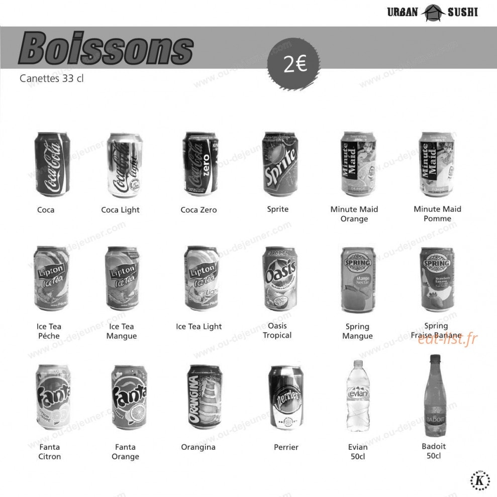 Urban Sushi — carte page 25
