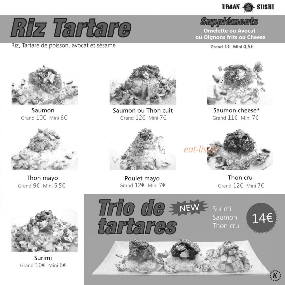 Urban Sushi — carte page 9