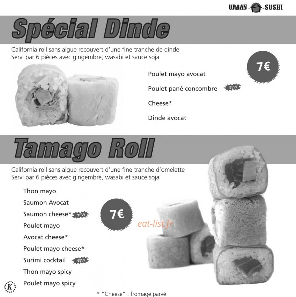 Urban Sushi — carte page 20