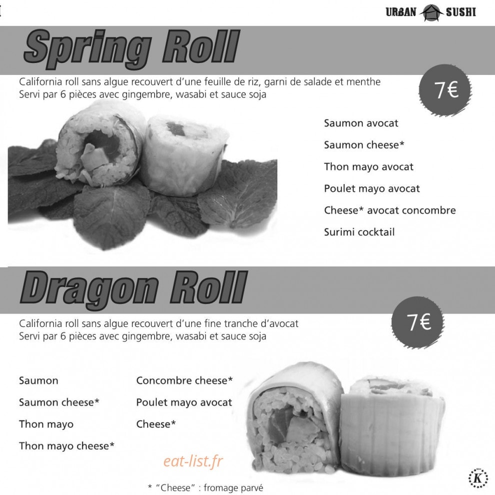 Urban Sushi — carte page 19
