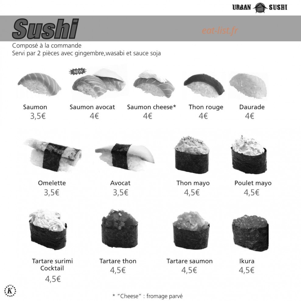 Urban Sushi — carte page 12