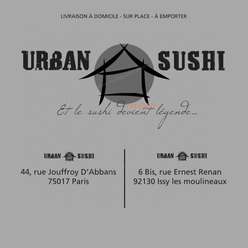 Urban Sushi — carte page 1