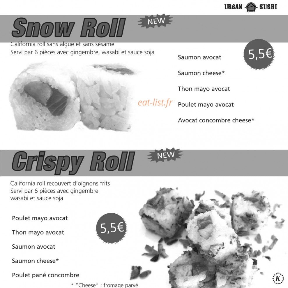 Urban Sushi — carte page 15
