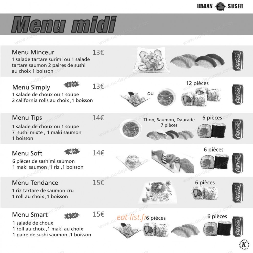 Urban Sushi — carte page 5