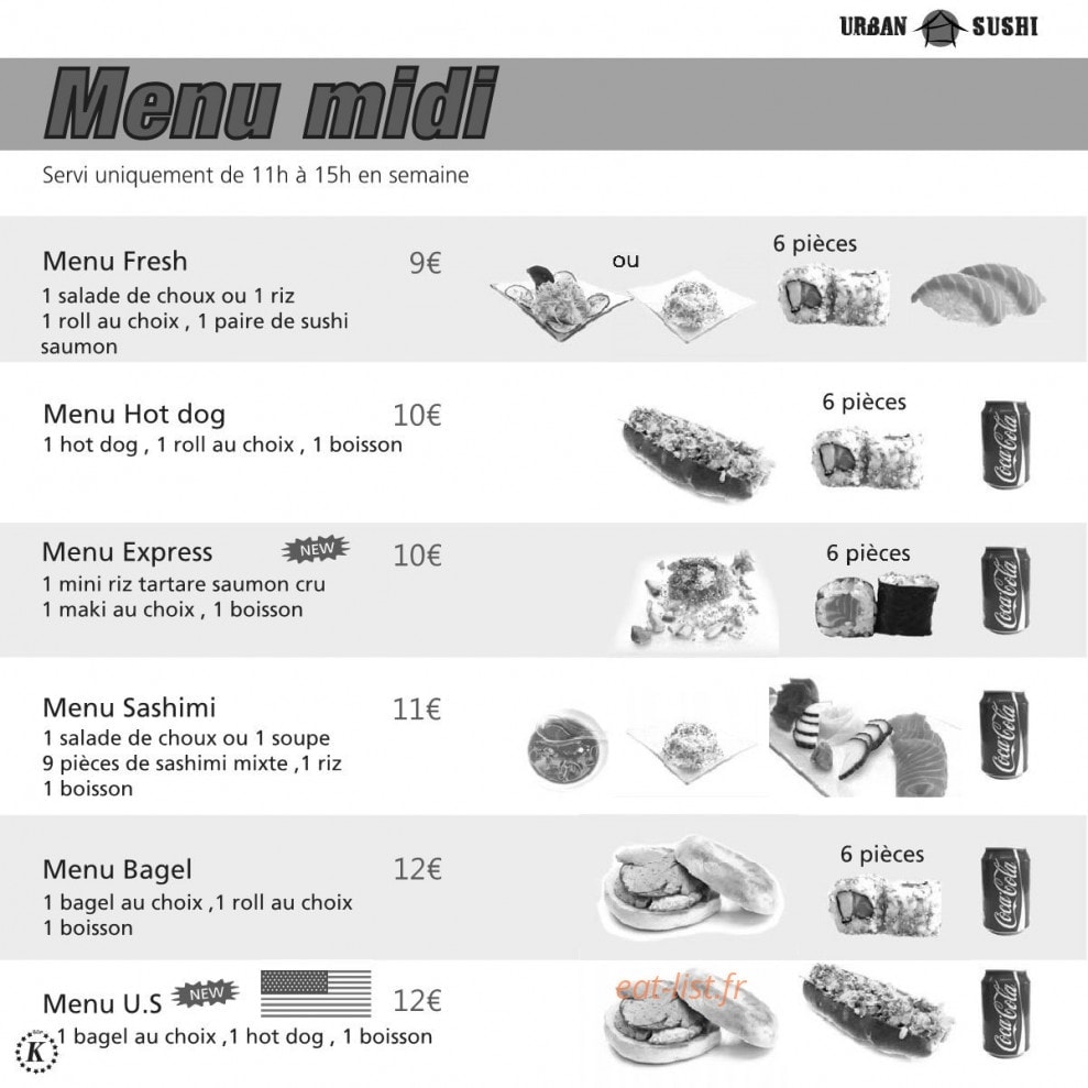 Urban Sushi — carte page 4
