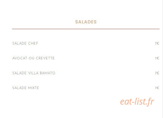 Villa Bamato — carte page 8