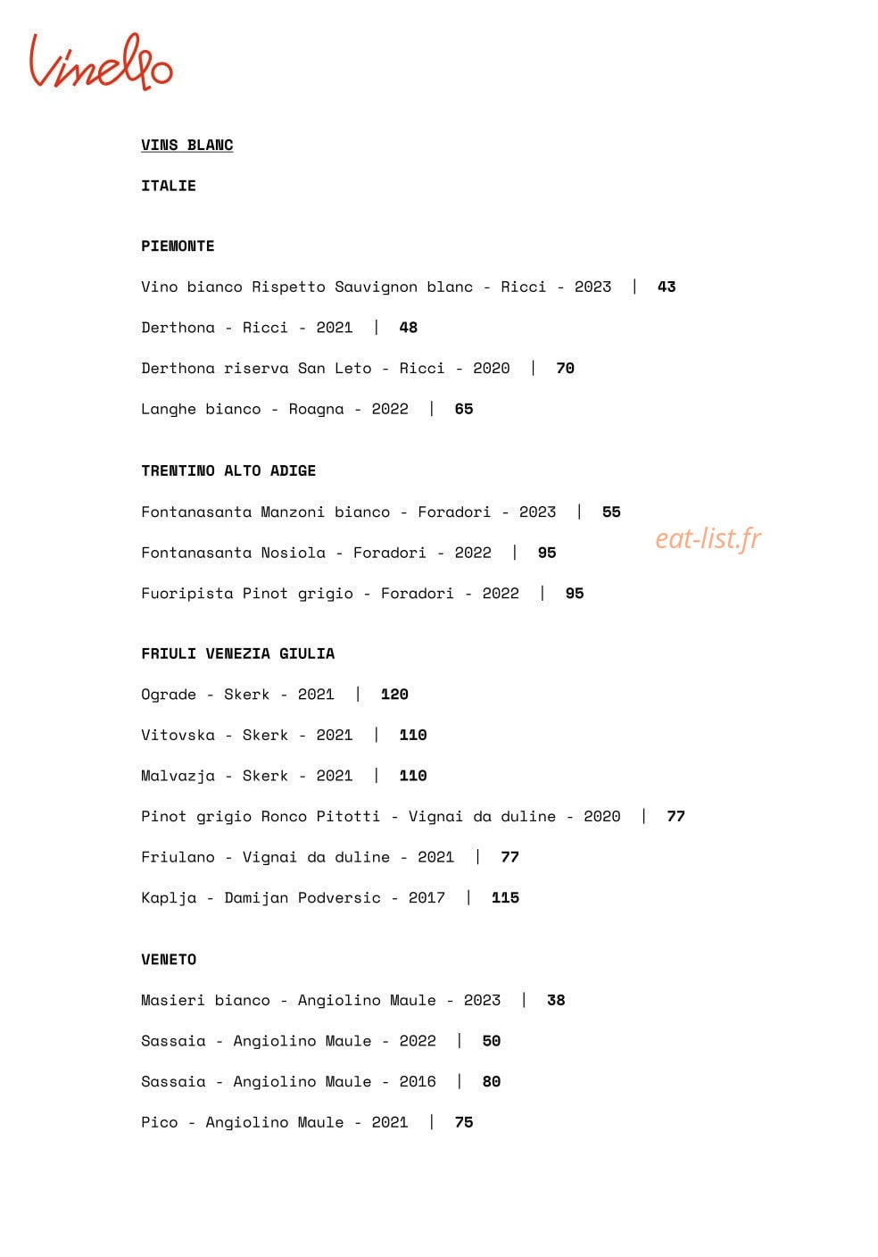 Vinello — carte page 5