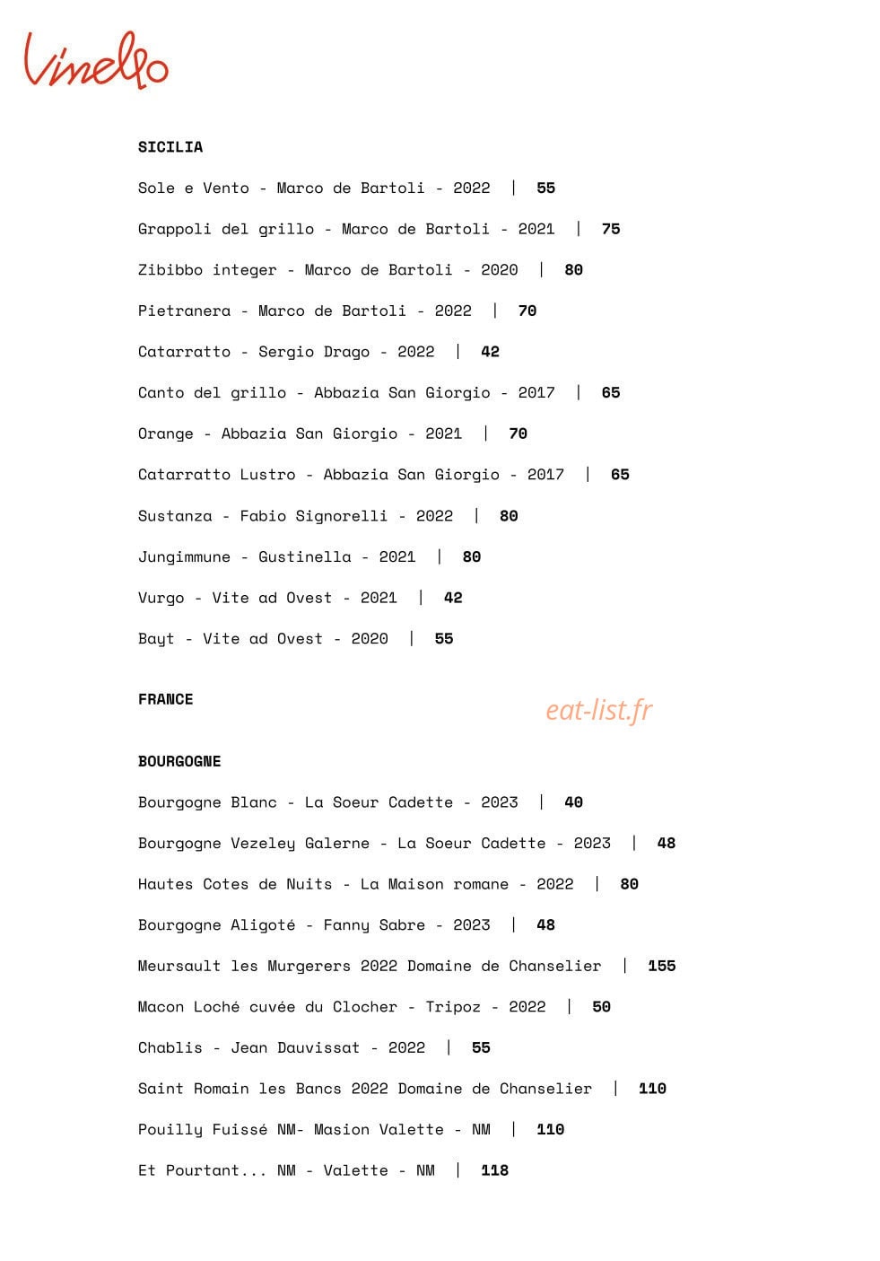 Vinello — carte page 7
