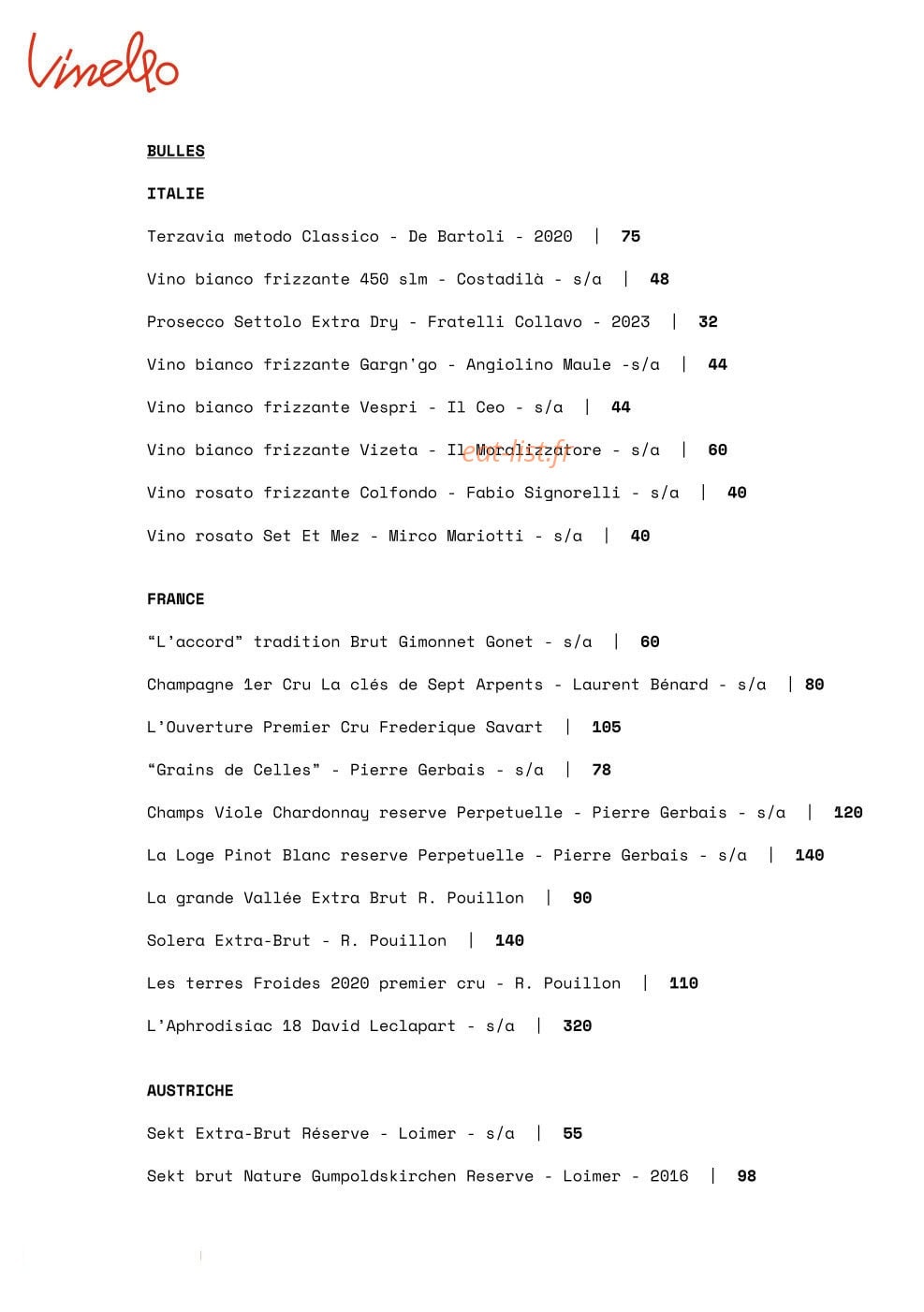 Vinello — carte page 4