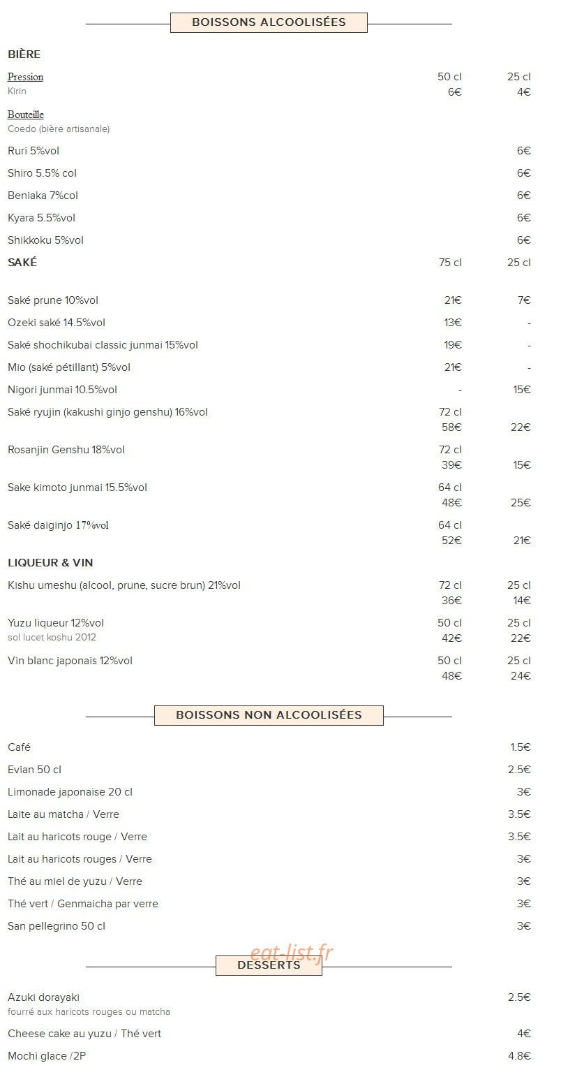 Y.izakaya — carte page 4