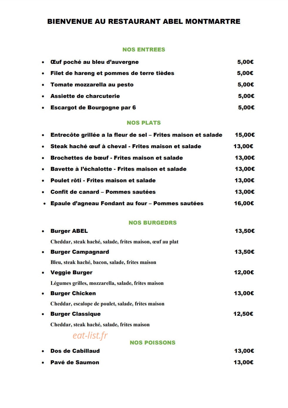 Abel Montmartre — carte page 1