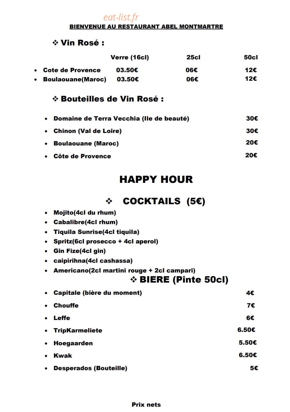 Abel Montmartre — carte page 6