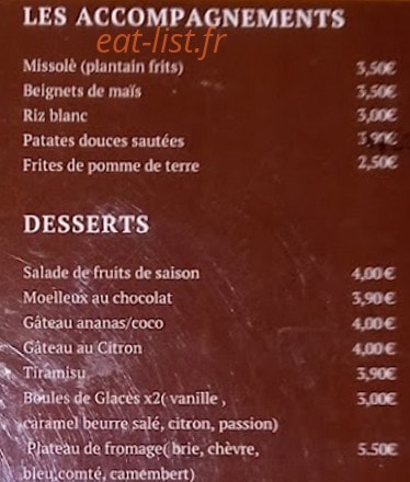 Africa Grill — carte page 2