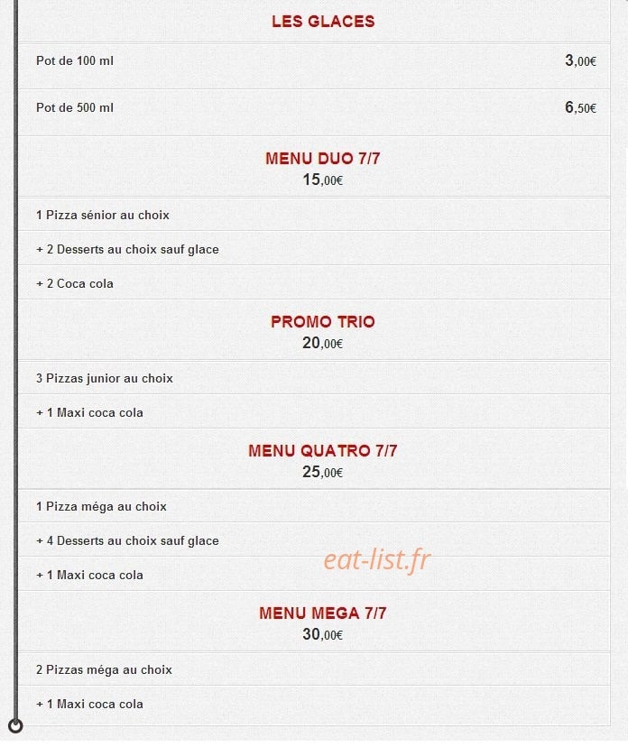 Allo Rapido Pizza — carte page 6