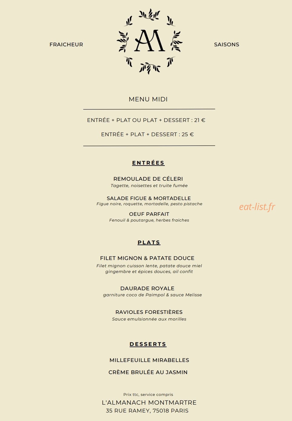 Almanach — carte page 1