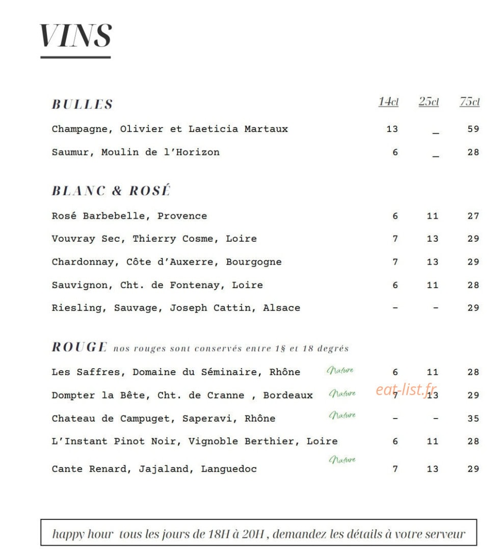 Astoria Bar — carte page 7