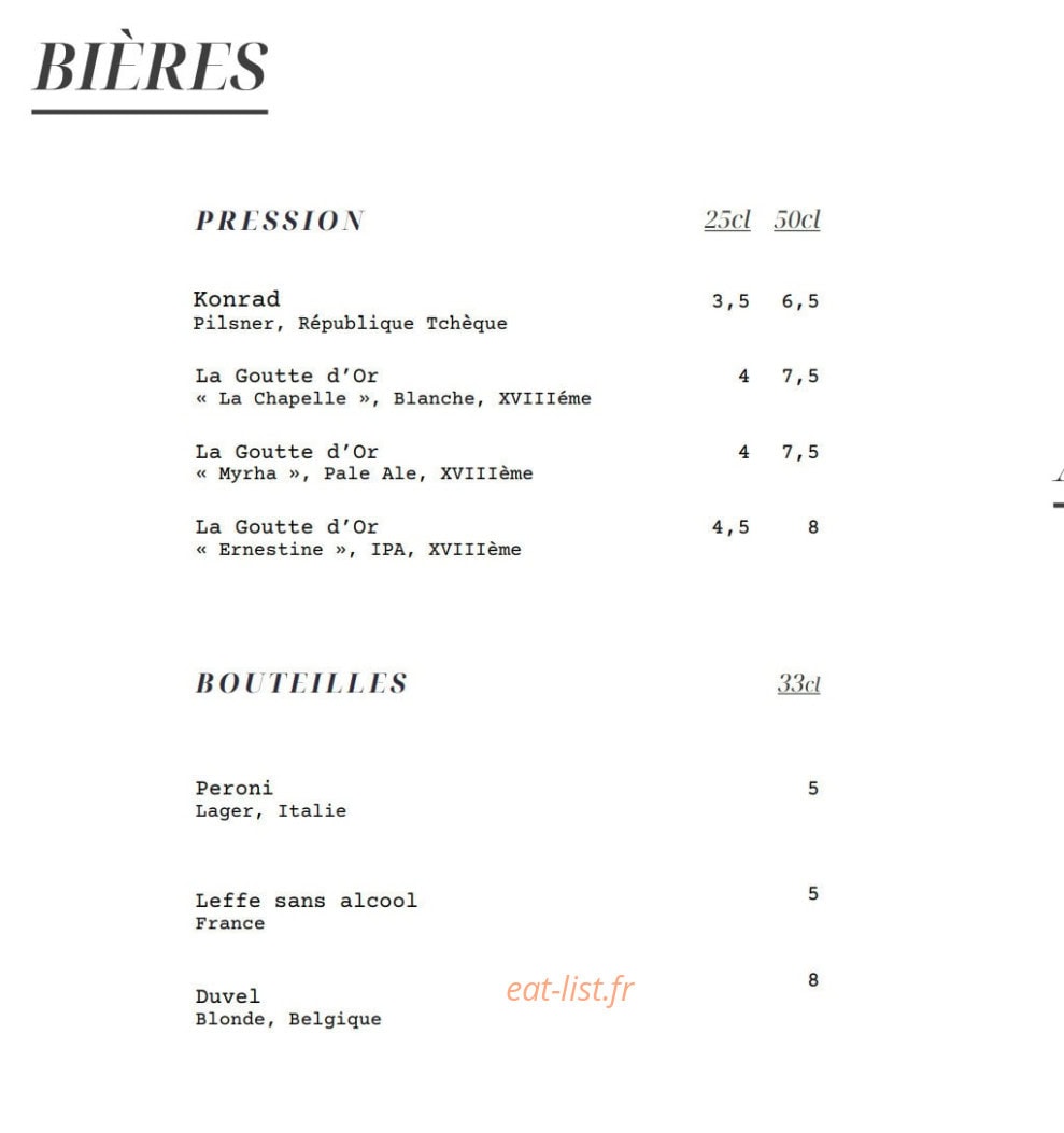 Astoria Bar — carte page 2